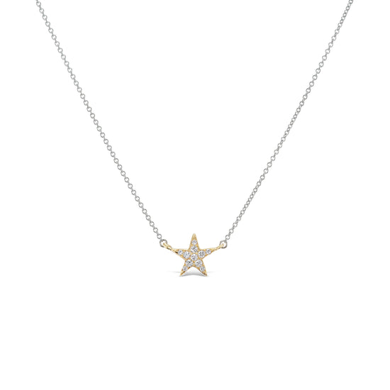J Fine White Diamond Star Necklace