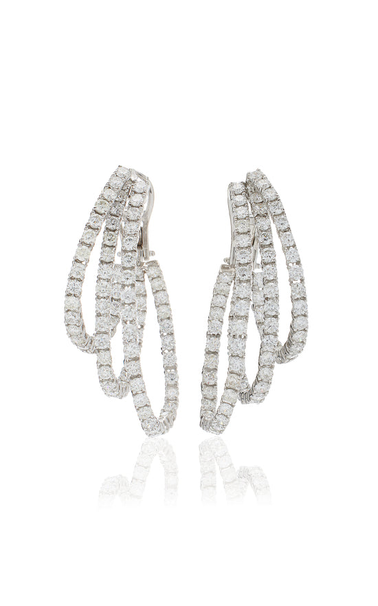 Triple Hoop Diamond Earrings