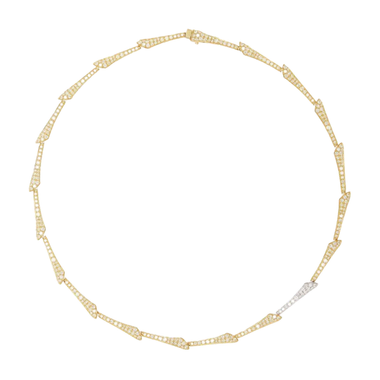 Branch Link Diamond Necklace in Yellow Gold