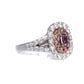 Brandon Boswell Dark Brownish-Purple Diamond Double Halo Ring