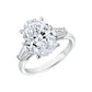 Oval Cut Diamond and Baguette Diamond Side Stone Ring