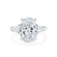 Oval Cut Diamond and Baguette Diamond Side Stone Ring