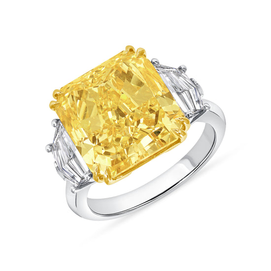 Radiant Cut Fancy Yellow Diamond Ring