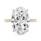 Oval Cut Diamond Solitaire Ring with Pavé Band
