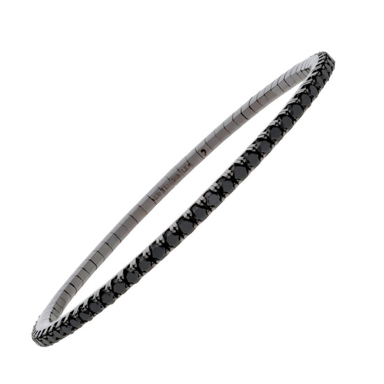10.80 CT Black Diamond Stretch Tennis Bracelet