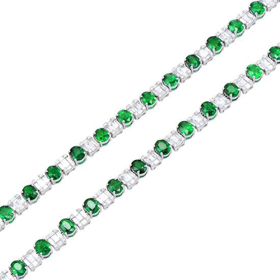 Emerald and Diamond Opera Necklace