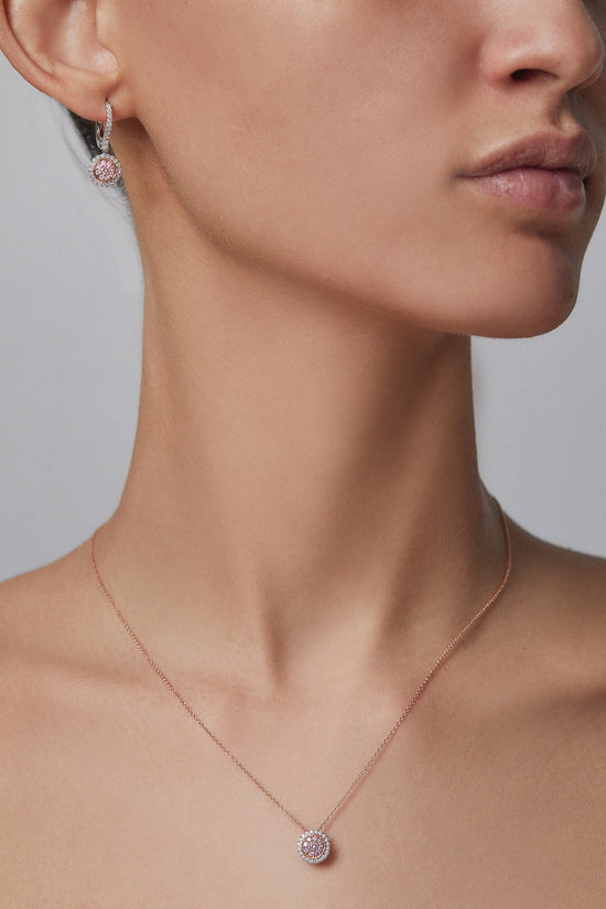 J Fine Argyle Pink Diamond Double Halo Necklace