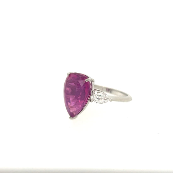 Pear-Shape Ruby and Diamond Ring