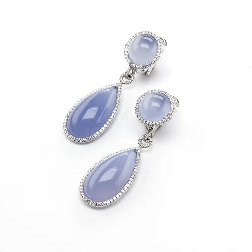 The Chalcedony Drop Earrings