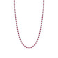 Slim 18K white gold necklace with 50.65 ct of vibrant rubies and sparkling white diamonds 