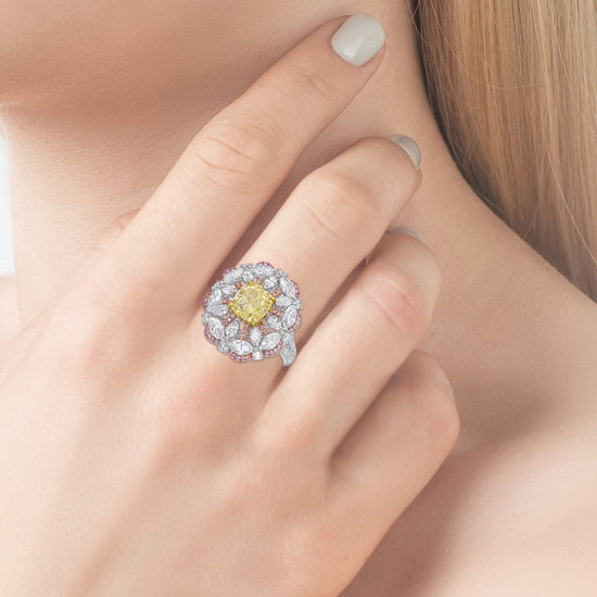 Fancy Yellow Flower Ring