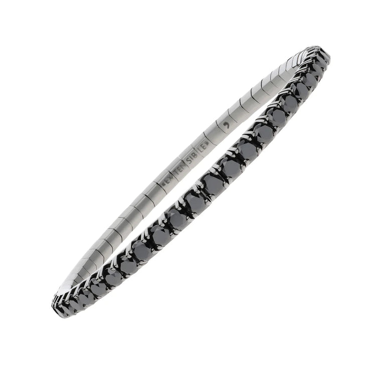 10.80 ct diamond tennis bracelet with sparkling black diamonds set in a sleek rhodium finish