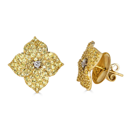 Piranesi Large Yellow Sapphire Flower Earrings
