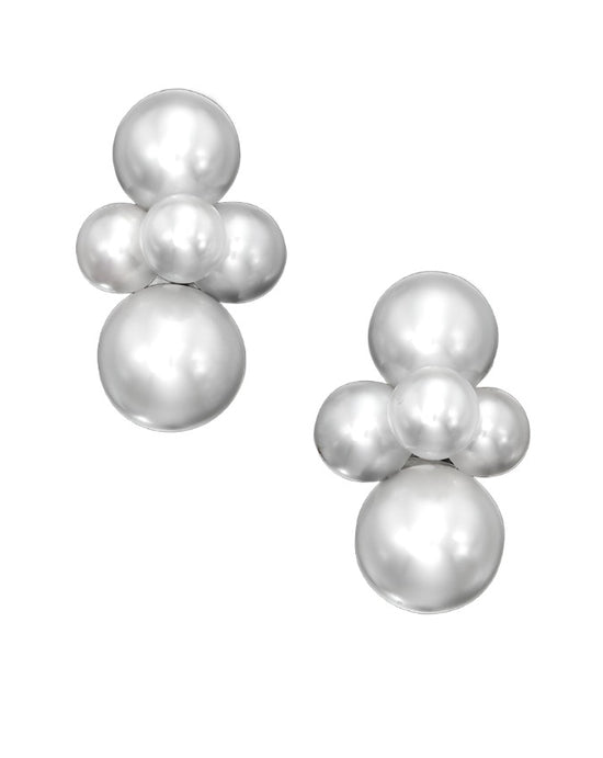 Large Bubble South Sea and Akoya Pearl Earrings