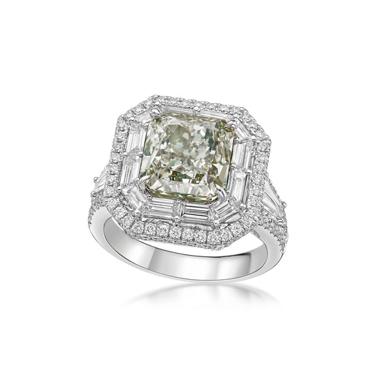 The Fancy Greenish-Yellow Diamond Ring
