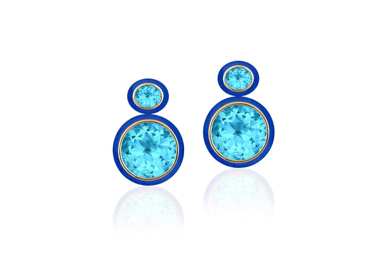Blue Topaz and Lapis Earrings
