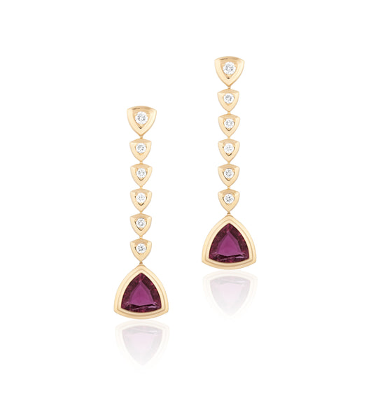 Trillion Rubellite Earrings