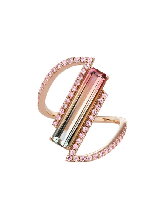 J Fine Bi-Color Tourmaline Wrap Ring