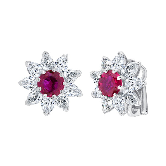 Ruby and Diamond Earrings