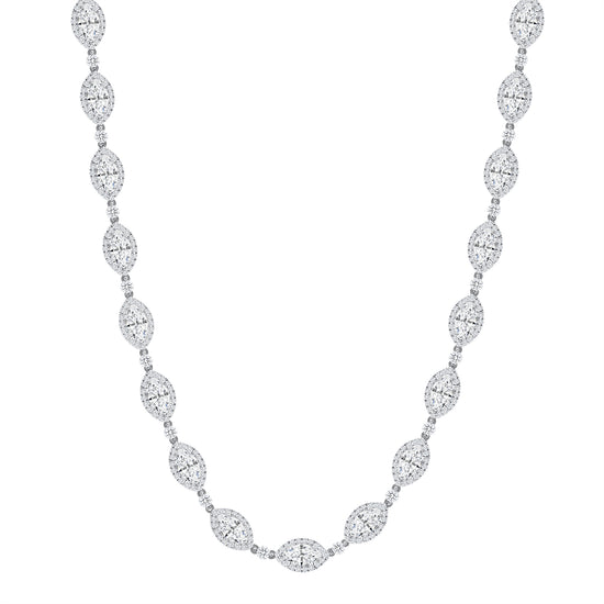 28.65CT Marquise Diamond Melee Necklace