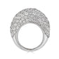 18K white gold large dome ring embellished with round-cut diamonds 