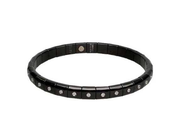 Black Ceramic Stretch Bracelet