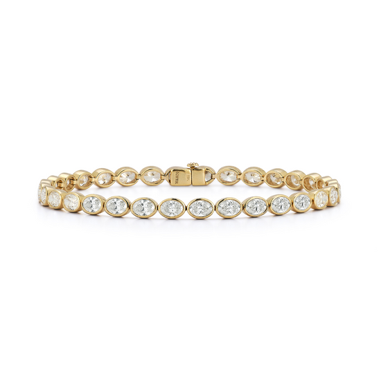 Oval-Shape Bezel Diamond Bracelet