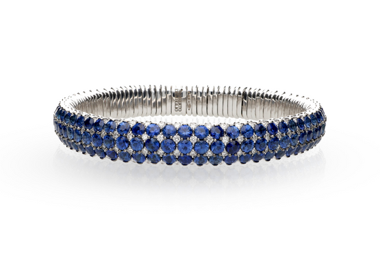 Roberto Demeglio Giotto 8 Blue Sapphire and Diamond Stretch Bracelet