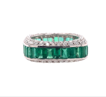 Piranesi Baguette Green Emerald Ring