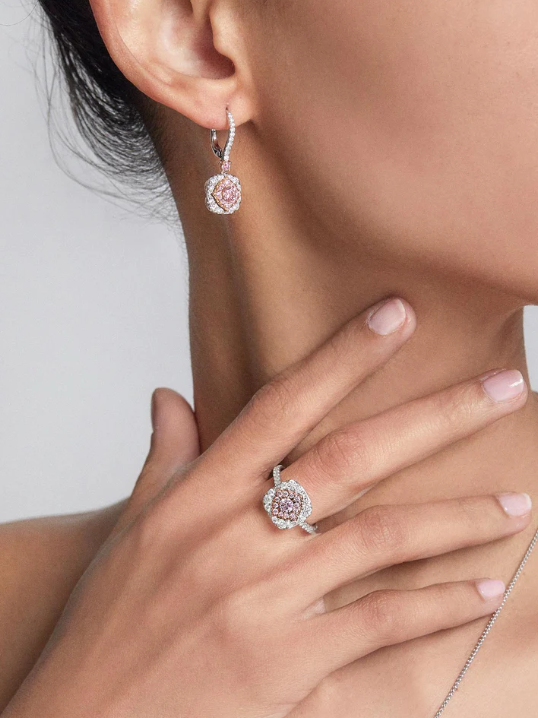 J Fine Argyle Diamond Halo Earrings