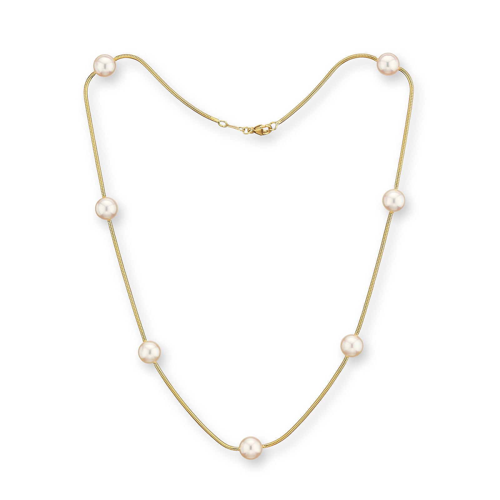 Buy Peach Freshwater Pearl Beaded Necklace 20 Inches in Sterling Silver at  ShopLC.