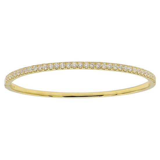 Timeless 18K yellow gold bangle adorned with 36 round-cut white diamonds 