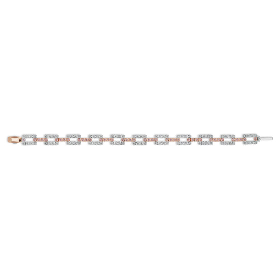 18K white and pink gold link bracelet adorned with 0.74 ct of argyle pink diamonds and 1.54 ct of white diamonds