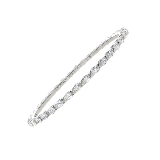 6.81 ct  diamond strech tennis bracelet features 38 marquise diamonds