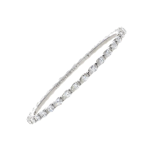 3.23 ct marquise white diamond tennis bracelet with stretch design