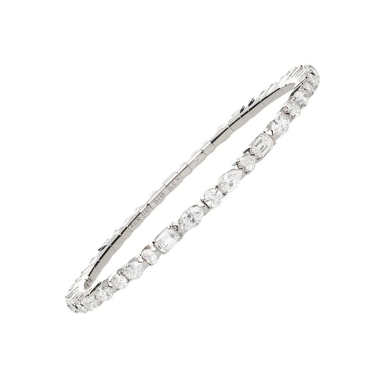 5.87 ct multi-shape white diamond stretch tennis bracelet