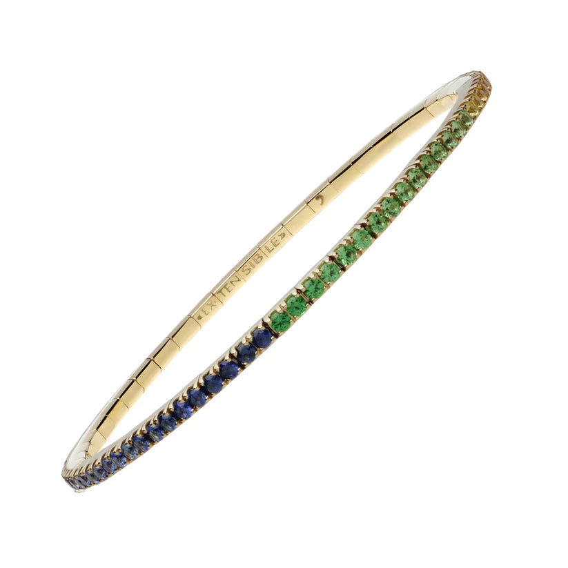 2.65 CT Rainbow Stretch Tennis Bracelet Made with multi-colored gemstones