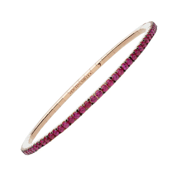 2.68 ct stretch tennis bracelet featuring 88 vibrant red rubies