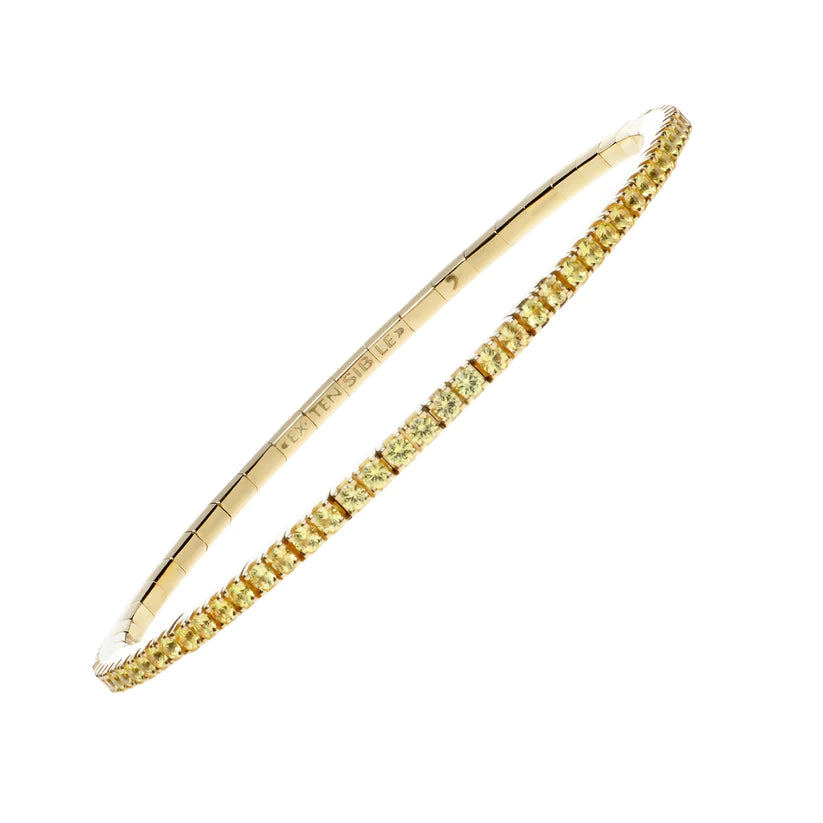 2.54 ct yellow sapphire stretch tennis bracelet in 18K white, rose, or yellow gold